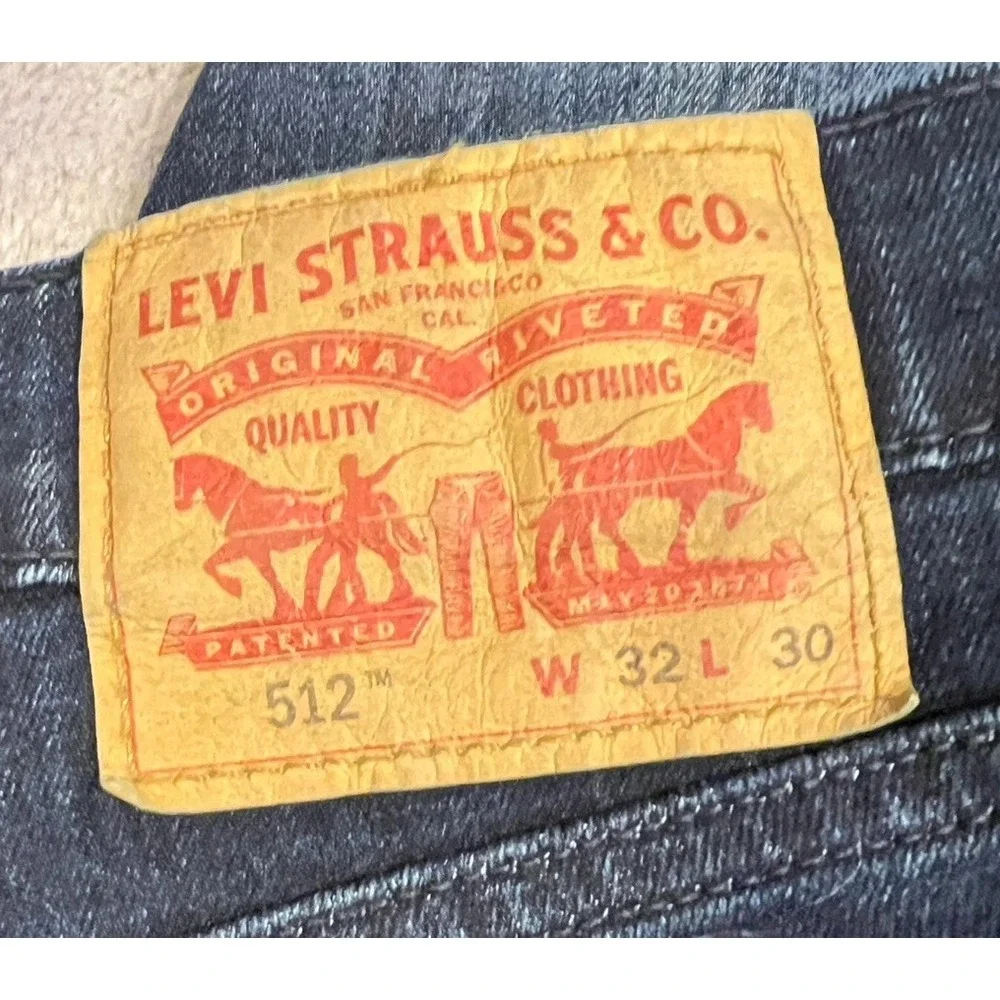 Levi's 512 Jeans Mens 32 X 30 Blue Slim Taper All Seasons Tech Dark‎ Wash Denim